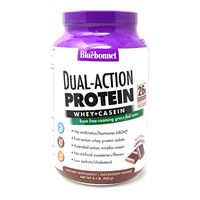 Bluebonnet Nutrition Dual-Action Protein Powder, Whey from Grass Fed Cows, 26 Grams of Protein, No Sugar Added, Non GMO, Gluten Free, Soy Free, Kosher Dairy, 2.1 lbs, 28 Servings, Chocolate Flavor