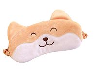 Cute Novelty Brown Dog Corgi Puupy Funny Sleeping Masks for Women Men Kids Sleep Mask with Eyes