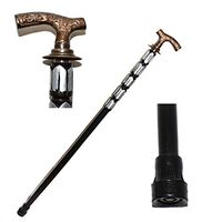 Eve.Store Men Derby Canes and Wooden Walking Stick for Men and Women - Brown Ebony Brass T Shape Handle Natural Wood Unisex Cane