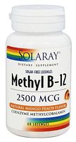 Solaray High Potency Methyl B-12, Natural Mango Peach, 2,500 mcg, 60 Lozenges