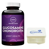 MRM Glucosamine Chondroitin Sulfate 1500mg / 1200mg, Joint Support Supplement, 180 Count Bundle with a Lumintrail Pill Case