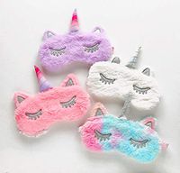 Monai Cute 3D Sleep Travel Nap Night Mask Soft Plush Blindfold Unicorn Sleeping Home Eye Cover for Women Girls Kids