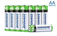 AA Rechargeable Batteries, AA Batteries 2800mAh High-Capacity AA Batteries Rechargeable AABatteries 1.2V Ni-MH Low Self Discharge (8pack)