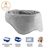 ACOMOPACK 3 MULTI-FUNCTIONS COOL GEL & WEIGHTED EYE MASK -Zero Eye Pressure- weighted eye mask for sleeping, EYE MASK GEL for Relief Eyes Compression Pain and COLD THERAPY for Headache, Migraine(Grey)