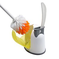 Rommeka Toilet Brush Hideaway Compact Toilet Bowl Brush and Small Sink with Holder Brush Set for Bathroom Cleaning (White)