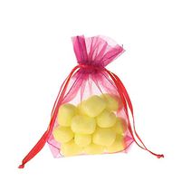 Sheer Organza Favor Pouch Bags, 12-Pack (3" x 4", Hot Pink)