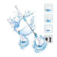 LN LOVE NEST Electric Shower Cleaning Brush Power Scrubber Hurricane Spin Scrubber Bathroom Cleaning Brush Floor Scrubber Tile Scrubber Bathtub Tub Scrubber Shower Scrubber Long Handle (Blue)