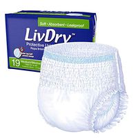 LivDry Adult Incontinence Underwear, Extra Comfort Absorbency, Leak Protection, Medium, 19-Pack
