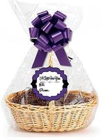 Purple 2Pack Designer Cello Bags/Tags/Bows Cellophane Jumbo Gift Basket Packaging Bags Flat 30" x 40"