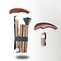 HXZXH Canes Adjustable Walking Canes Tips of 3/4 inch for Men and Women Folding Collapsible Wood Lightweight Stable Walking Stick Versatile Stabilizing Hand Crutch T Handle Fashionable Brown
