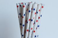Red and Blue Stars Paper Straws (25)