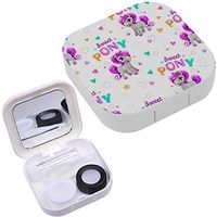 Portable Contact Lens Case Box Travel Kit Mirror + Bottle + Tweezers Container Holder [ Cute Funny Cartoon ]