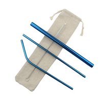 Gugrida Metal Straws Stainless Steel Straws 8.5" Drinking Straws Reusable 3 Set - Ultra Long Muti Color-Cleaning Brush for 20/30 Oz for Trail Tumblers Yeti RTIC SIC Ozark (2 Straight|1 Bent|1 Brush）