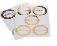 Neviti White and Gold Foil Christening Party Favor Stickers (25 ct)