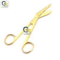 G.S Gold Plated Bandage Scissor, 4.5 INCH, 1.35 Ounce Best Quality