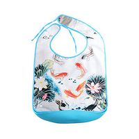 BIHIKI Adult Reusable Bib for Eating with Crumb Catcher,Waterproof Clothing Protector,Stain Resistant Adult Aid Apron for Elderly Patient Senior (L:28"x14")