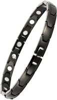 Elegant Womens Magnetic Therapy Anklet Arthritis Pain Relief & Inflammation Reduction for Feet and Ankles (Solid Titanium, Black)