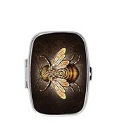 Steampunk Bee Custom Fashion Style Rectangle Pill Box Silver Jewelry Box,Coin Purse