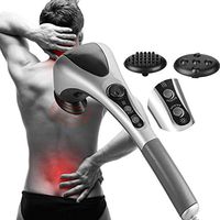 BelleLotus Handheld Percussion Massager Electric Back Massage Portable Design Full Body Massage with Heat Deep Tissue for Neck Muscle Pain Relief 4 Interchangeable Nodes