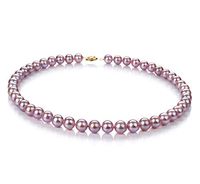 Lavender 8.5-9mm AA Quality Freshwater Cultured Pearl Necklace for Women-16 in Chocker Length