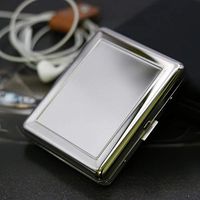 QLIGHA Metal Cigarette Case for Men Hold 20 Ordinary Cigarettes Ultra-Thin Portable Anti-Pressure Automatic Cover Cigarette Box