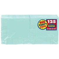 Robin's Egg Blue Beverage Paper Napkins Big Party Pack, 125 Ct.