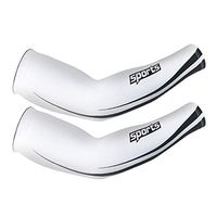 1 Pair Unisex Soft Elastic Cooling Arm Sleeves Cover Wrap UV Sun Protection for Sun Protection - White+Black L