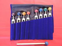 Chakra Tuning Forks Set - 9 Tuning Forks with Colored Chakra Balls and Free Pouch and Free Activator
