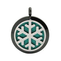 Deals Aromatherapy Necklace ZYooh Vintage Locket Essential Oil Diffuser Necklace Fragrance Jewelry Gift by ZYooh(Christmas Snowflake) (Black)