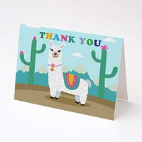 30 Folded Thank You Cards Alpaca Llama Birthday Baby Shower + 30 White Envelopes