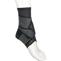Active Ankle 329 Ankle Brace, Ankle Compression Sleeve with Straps for Men & Women, Braces for Volleyball, Football, Basketball, Rugby, Protection & Sprain Support, Black, Medium