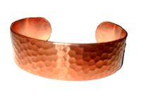 Wide 1/2" Pure Solid Copper Bracelet Made in USA in Hammered Design