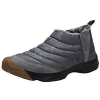 Goldweather Women's Warm Snow Boots Winter Outdoor Waterproof Thick Fur Lining Slip On Ankle Booties (Gray,7.5)