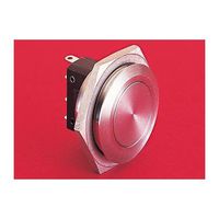 "Bulgin Components, PLC MP0027/2 Switch, Pushbutton, prominent; vandal resistant; SPCO 5A 250V; 28mm dia."