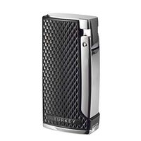 Turkey Side-Trigger Ignition and Visible Gas Window Cigar Lighters Torch with Cigar Punch