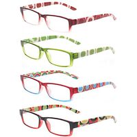 Reading Glasses 4 Pairs Quality Spring Hinge Stylish Designed Women Glasses for Reading (1.75, 4 Pack Mix Color)
