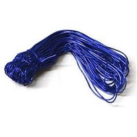 8 Inch Royal Blue Metallic Stretch Loops with Bows (1/16in. Cord) (100)