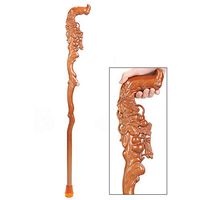 LFFME Solid Wooden Cane, Wood Cane, Mahogany Old Man Walking Stick Hand-Carved Grandma/Grandpa, 90CM