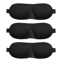 VeniCare 3D Sleep Mask (New Design by with 3 Pack) Eye Mask for Sleeping - Contoured Eyemask Silk - Blindfold Airplane - Best Night Blinder Eyeshade for Men Women Kids (Black, Black, Black)