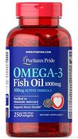 Puritan's Pride Omega-3 Fish Oil 1000 mg (300 mg Active Omega-3)-250 Softgels