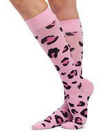 Koi Women's Compression Socks with Print Design, Pink Cheetah, One Size