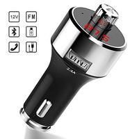 MEIDI Bluetooth FM Transmitter, Bluetooth Car Adapter, Wireless Bluetooth Radio Transmitter Receiver Car kit with Bluetooth 4.2, Hands Free Calling, Voltage Meter, Dual USB Charging Port, USB Drive