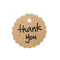 Outflower 100pcs Thank You Kraft Paper Round Tag Without Rope for Gift boxes