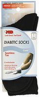MD USA Seamless Toe-Wave-in Mesh Diabetic Crew Socks, Black, Medium (Pack of 24)