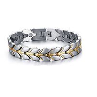 JAJAFOOK Mens Magnetic Stainless Steel Bracelet with High Power Magnets for Pain Relief