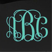 Custom Vine Monogram Initials Vinyl Decal/Bumper Sticker for Cars YETI Cup Laptop Cell Phone (15 Colors) (4" Height)