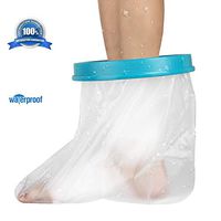 Waterproof Foot Cast Wound Cover Protector for Shower Bath, Watertight Cast Bag Covers for Broken Surgery Foot, Wound and Burns Reusable (12.9x13.5x7 Inches) [New Upgrade]