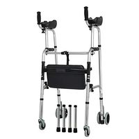 Zxwzzz Elderly Walker Foldable Lower Limb Training Home Aluminum Walker Walker Elderly Arm Support Four-Legged Walker