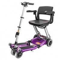Free Rider USA - Luggie Elite - Compact Lightweight Foldable Scooter - 4-Wheel - Purple