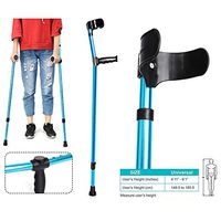 LFFME Forearm Crutch Elbow Crutches Foldable Ultralight Aluminum Assistance Hight Adjustable(84-116) cm with Comfy Handle, 2pcs
